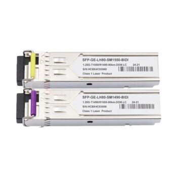 1000BASE-BX-D 80km TX1550nm/RX1490nm Simplex LC/UPC BiDi SFP Optical Transceiver Module