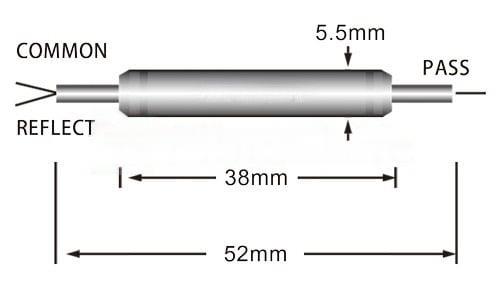 1x2 Polarization Maintaining DWDM Dimension Drawing