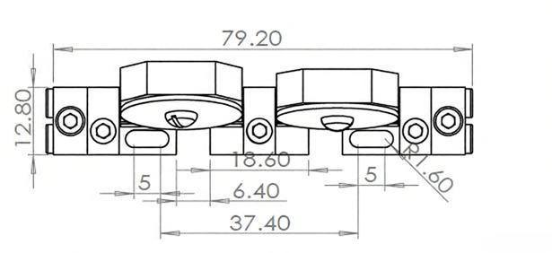 2 Paddles Fiber Polarization Controller, Ø18mm Loop Diameter Dimension Drawing