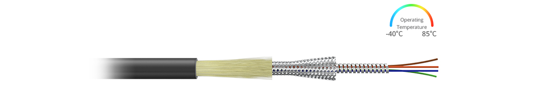 1-24 Fibers OM1/OM2 Multimode Industrial Armored TPU Fiber Optic Patch Cable-1