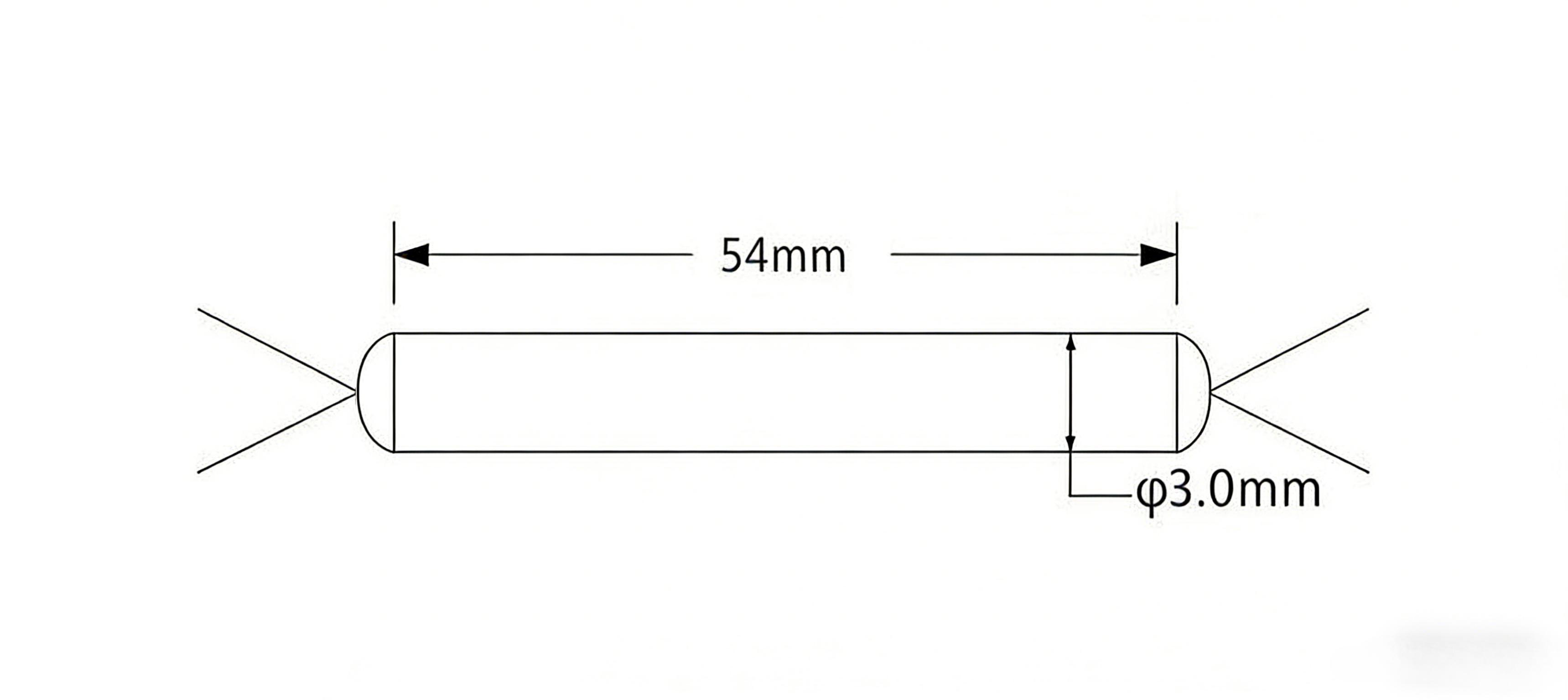 2x2 1550nm PM FBT Splitter With Steel Tube Dimension Figure