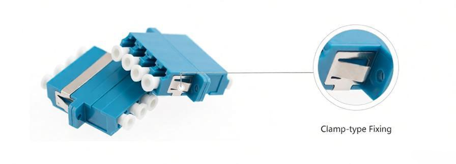LC/UPC to LC/UPC Quad Singlemode/Multimode Plastic Fiber Optic Adapter/Coupler with Flange-1