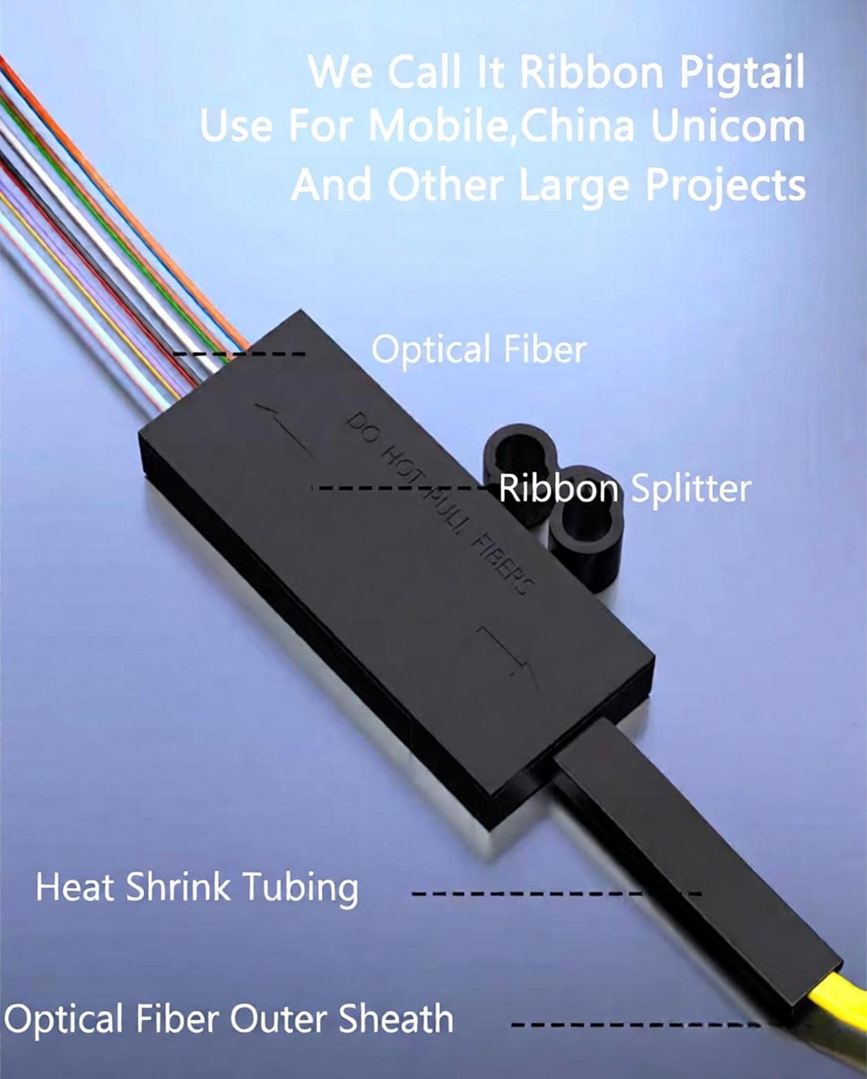 OS2 Single Mode 4-12 Fibers Ribbon Fiber Optic Pigtail-2