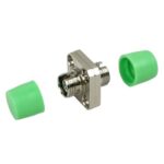 FC/APC To FC/APC Simplex Singlemode Square Solid Type Two Pieces Metal Fiber Optic Adapter With Flange