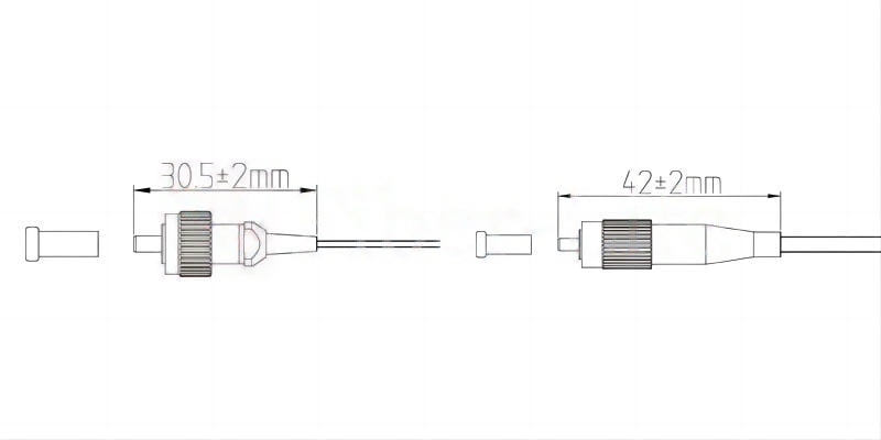 FC Connector 0.9 Boot Size(Left) And 3.0mm Boot Size(Right) Structure Chart