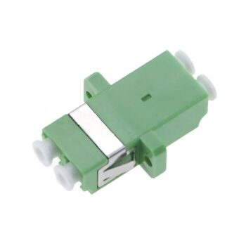 LC/APC Female to LC/APC Female Duplex Singlemode Plastic Fiber Optic Adapter/Coupler with Flange