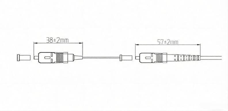 SC Connector 0.9mm Boot Size And 3.0 Boot Size Structure Chart