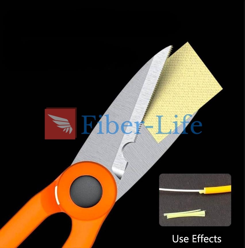 Serrated Kevlar Scissors Fiber Optic Cutter Serrated blade prevents slipping